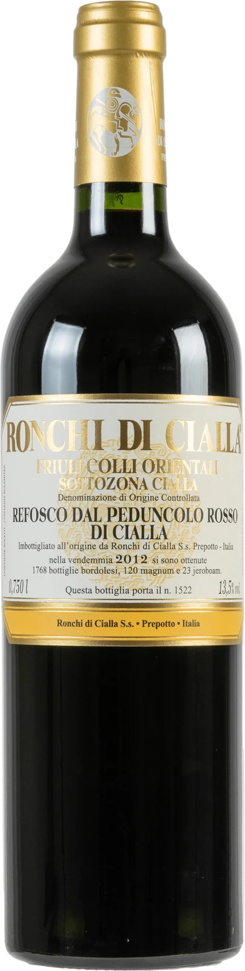 Bouteille Refosco dal Peduncolo Rosso 2015 – Ronchi di Cialla